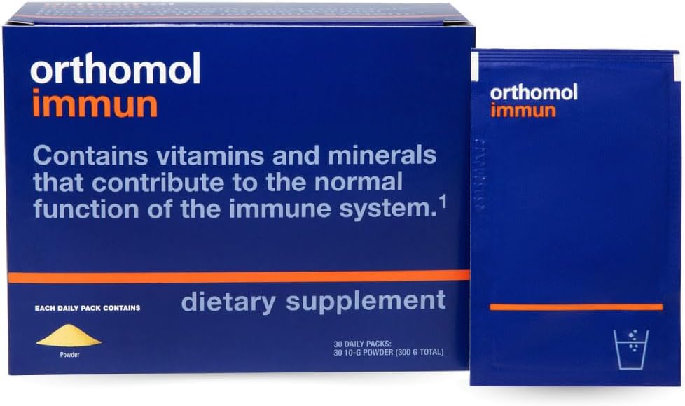 Orthomol Immun Powder, Imune Suplemen Dukungan, 30- Day Suppply, Vitamin A, B, C, D, E, Zinc, Iodin