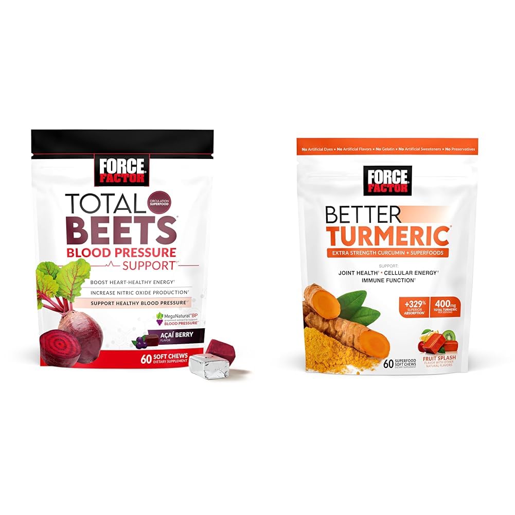 Angkatan Factor Total Beats Tekanan Darah Support dengan Beet Powder & Better Turmeriic Joint Support Suppplemen Ekstra Kekuatan Kesehatan Gabungan