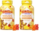 L 'il Critters Immune C Daily Gummy Tambahan Vitamin untuk Anak-anak, untuk Vitamin C, D dan Zinc untuk Dukungan Imune, Orange, Lemon dan Cherry Flavors, 190 Gummies (Paket 2)