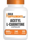 BulkSuplements.com Acetyl L- Carnitine Capsules - ALCAR HCI, Carnitine Suplemen - ALCAR Capsules, Acetyl L- Carnitine 1500mg - Gluten Free, 2 Capsules per Serving, 240 Capsules