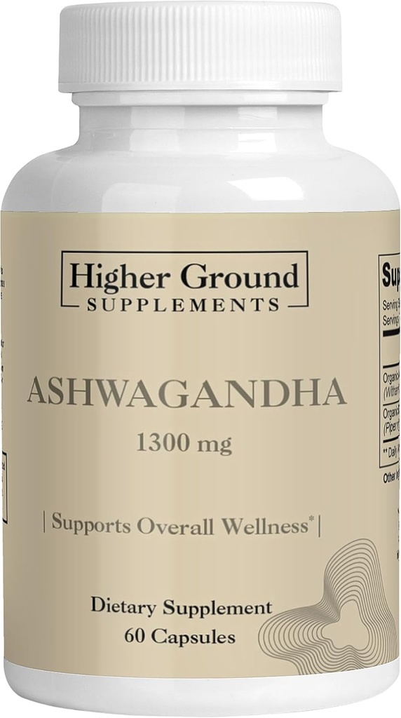 Ashwagandha dengan Black Pepper 124; Herbal Suplemen untuk Stress Relief, Mood Enhancement, Immune System, Fungsi Kognitive, Peraturan Hormone, 124; Cholesterol Levels 124; Nor-GMO 124; Gluten- Gratis 124; 60 Capsules