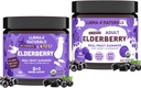 Llama Naturals Real Fruit Sambucus Elderberry Gummies for Kids & Adults 124; No Added Sugar Cane, Vegan, Organic Imune Dukung 126; Zinc & Natural Vitamin C 124; Plant