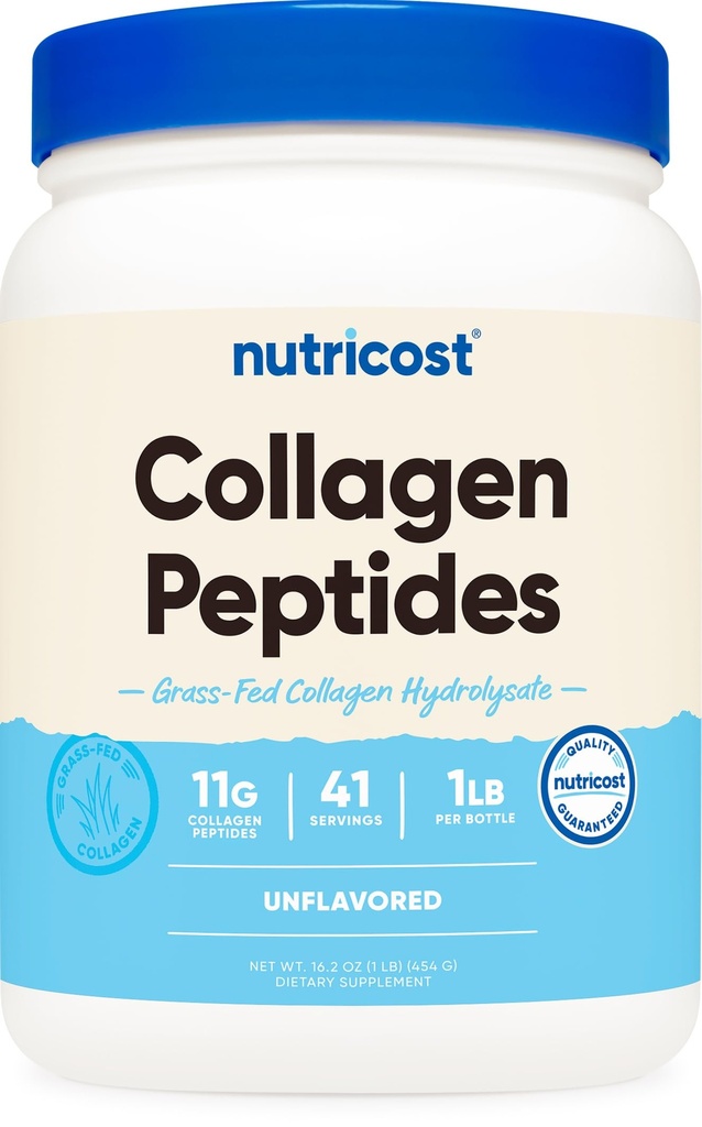 Nutricost Collagen Peptides Powder 1LB (454 G) - Grass Fed Bovine Collagen Hydrolysate (Unflamited)