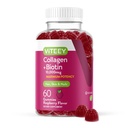Viteey Collagen Gummies dengan Mimi Biotin untuk Hair Skin dan Nails Vitamin - Biotin dan Collagen Suplemen Perempuan & Pria - Vegan, Gluten-Bebas - 60 Cacah