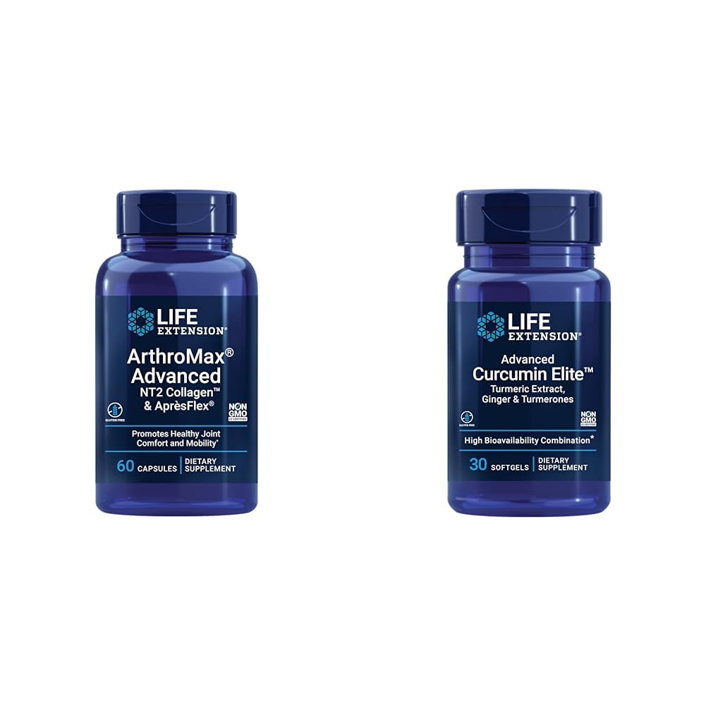 Hidup Extension ArthroMax Advanced Health Suplemen Bersama dengan Collagen, Glucosamin & Curcumin Elite Turmeric, 60 Capsules & 30 Softgeels