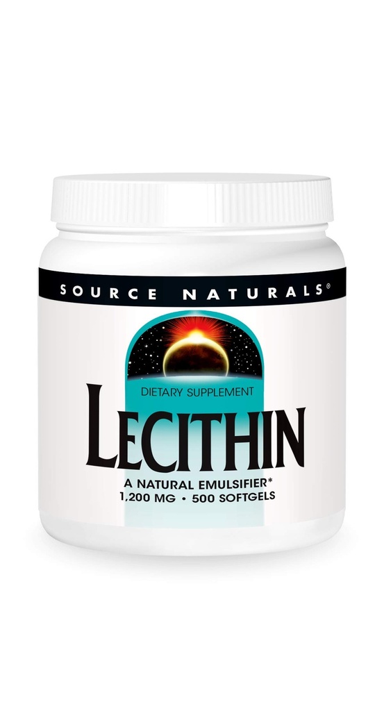 Sumber sumber Lecipin 1200 mg, Sebuah Emulsifier Alam - 500 Softgels