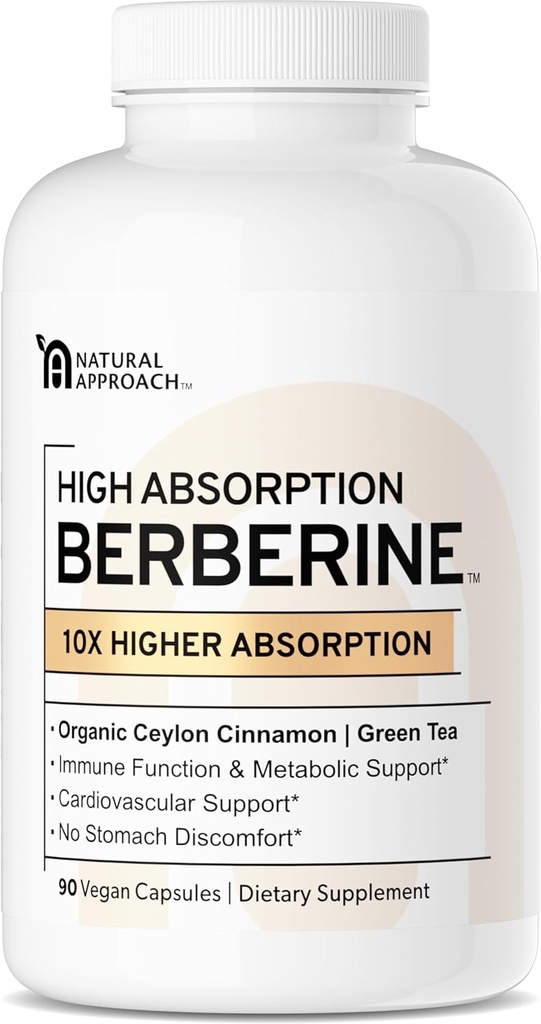 Dukungan Hiburan Tinggi Berberine Phytosome - 10X Lebih Biotersedia 124; Metabolic Dukungan bagi Perempuan & Pria & 4; Cinnamon Ceylon + Green Tea Extract 124; Berberis Aristata Suplemen 124; 90 Capsules