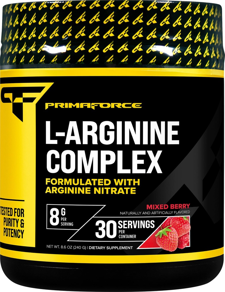 Pirmaforce L-Arginine Complex Powder (30 Servis Per Botol 124; Mixed Berry) Powerful Protein Building Supplement for Maximum Gains