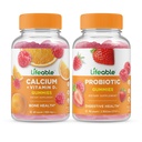 Lifeable Calcium dengan Vitamin D + Probiotic 2 Milyar CFU, Gummies Bundle - Tasting, Suplemen Vitamin, Gluten Bebas, GMO Bebas, Chewable
