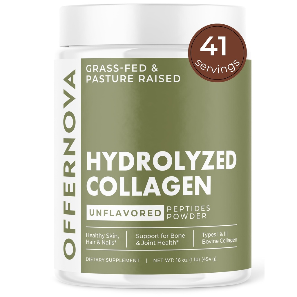 Collagen Peptides Powder - 100% Pure, Grass Fed & Men - for Heally Bones, Joints, Hair & Skin - Colageno Hidrozado en Polvo Piel, Cabello y Articuracion