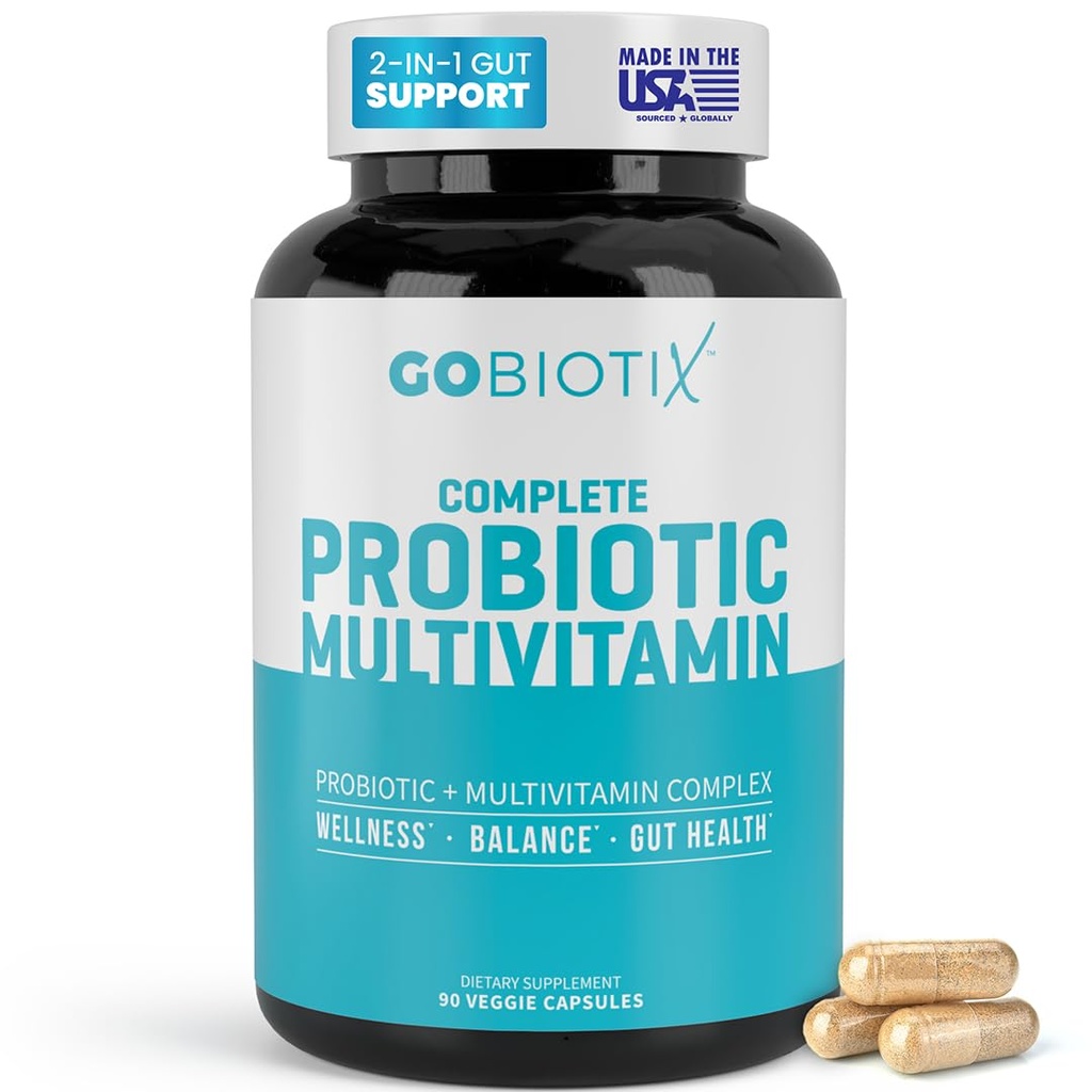 GOBIOTIX Multivitamin dengan Propoletic and Digetical Enzymes - 25 Milyar CFU - Digetical Health, Programtes for Women and Men - Gluten Free Dolls - 90 Capsules