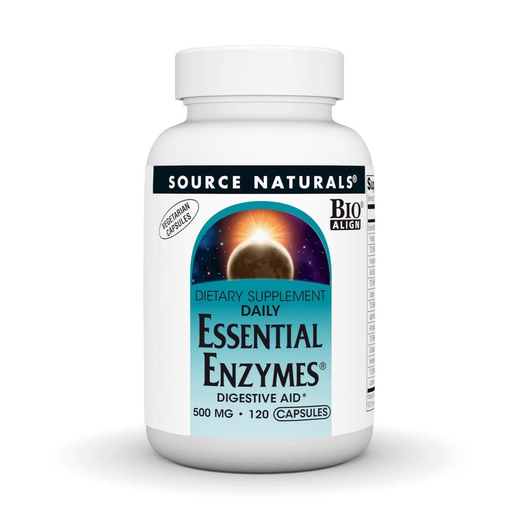 Sumber Enzyms Estimes 500mg Bio- Dialigned Multiple Enzyme Suplement Herbal Defense for Dibush, Gas, Constipation & Bloating Relief - Support Immune System * - 120 Vegetarian Capsules