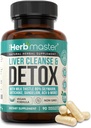 Nora Ross Herbmaster Liver Cleanse Detox & Repair - 27 in- 1 Herbal Liver Suplemen untuk Pria & Women - Suplemen Udang Milk Ekstrak, Choline, Zinc & Dandelion Root - 45 Hamba