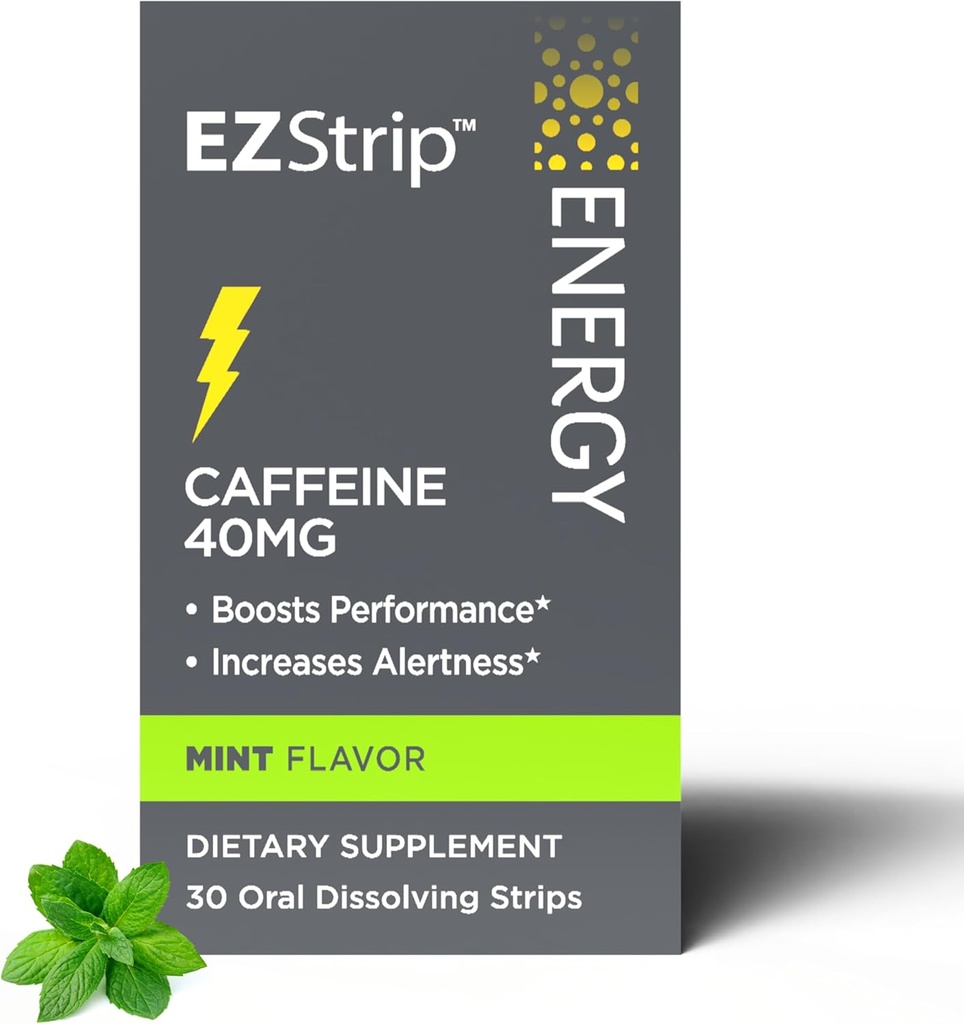 Suplemen Energi - Mint Flavor, 30 Count - Melanggar dengan 40mg Caffeine untuk Membantu Energize Hari Anda dan Performance Boost - dibuat di Amerika Serikat, Gula dan Gluten- Bebas