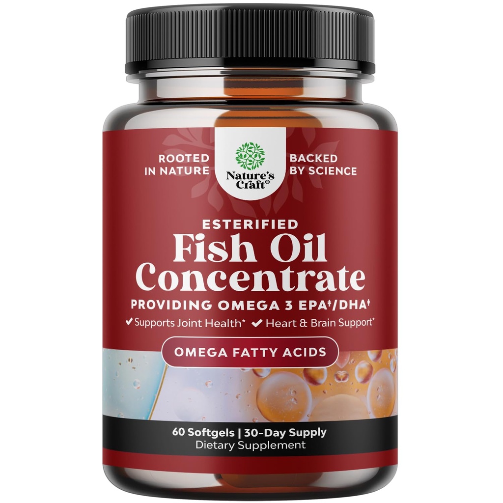 Tambahan Omega 3 Minyak Ikan - EPA DHA Oil Ikan Omega 3 Tambahan dengan Imune Booster Brain Vitamin - Burpless 2000 mg per Serving untuk Mood Boost Liver Dukungan dan Dukungan PMS Relief