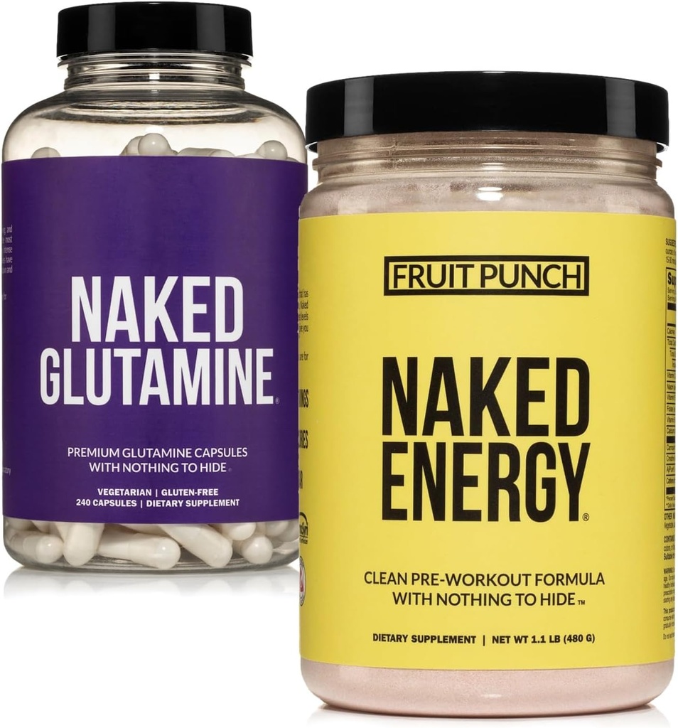 Vegan Energizing Pulse Bundle Fruch Energy dan 240 L- Glutamine Capsules, 100mg