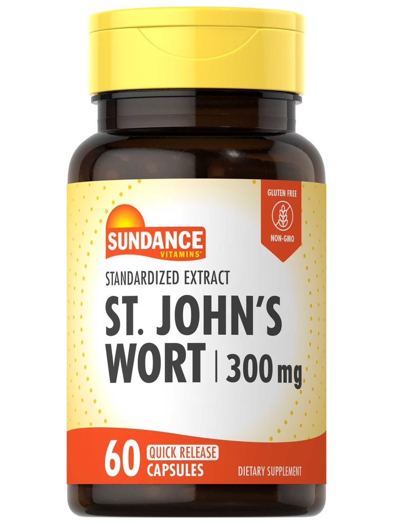 Sundance St. John 's Cort Capsules 124; 300mg 124; 60 Count 124; Non-GMO dan Gluten Free Standardisasi Ektract