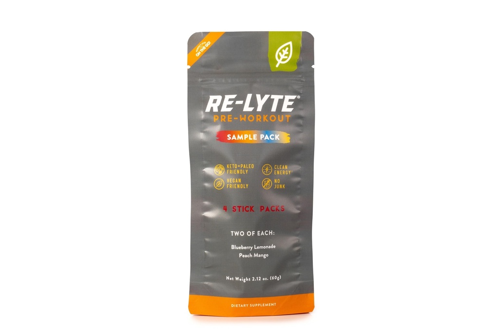 Redmond Re- Lyte Pre- Workout Minum Mix, Sampler Pack, 4 Tongkat