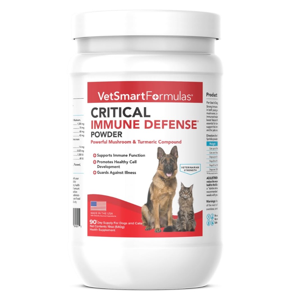 Pertahanan Imunitas Kritis untuk Anjing & Kucing; Mendukung Pengembangan Sel Normal - Turmeric Tail, Reishi, Shiitake dan Maitake Mushroom Formula dengan Ekstrak Root Turmerik Putih (Large / 90 Hari Avg.)