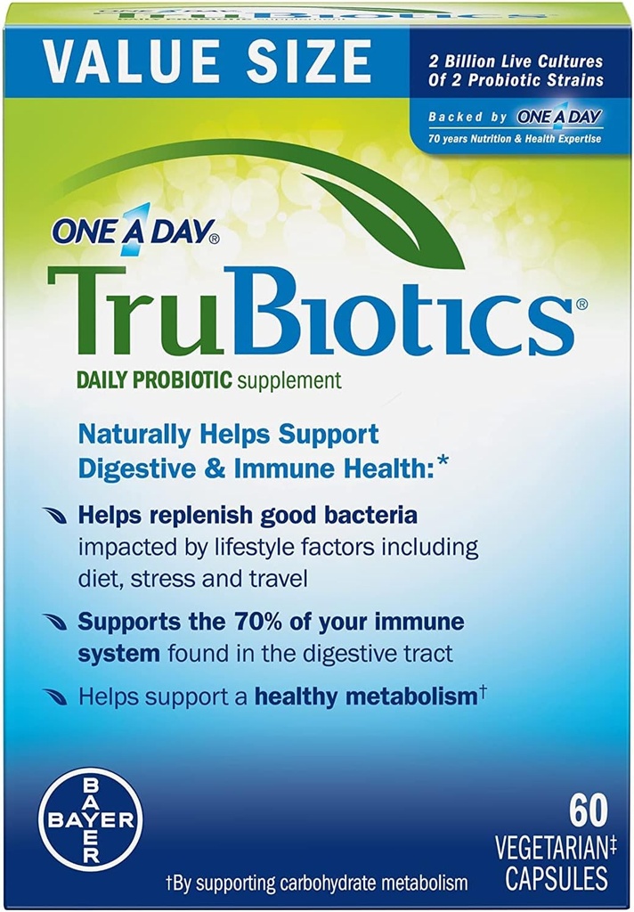 Probiotik Harian Trubiotics, 60 Kapsul - Gluten Free, Soy Free Digetsy + Ammune Health Suppplemen Pria and Women