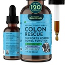 Animal Essentials Colon Rescue - Dog Stool Softener, Organic Slippery Elm Bark, Fast Acting AntiDiare Liquid Drops for Dogs & Cats, Natural Constipation Relief Suplemen untuk Pets - 2 fl oz
