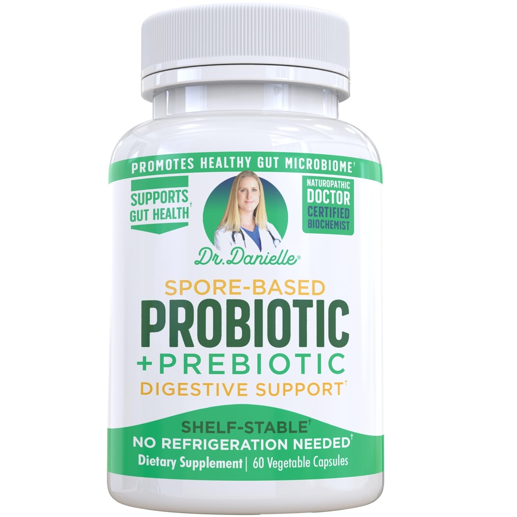 Dr. Danielle Probiotic - Probilisasi untuk Perempuan dan Pria, Dewasa oleh Dr. Danielle - Shelf Stable Probiotic Suplemen - Tidak Perlu Rehabilitasi - Bacillus - 60 Kapsul