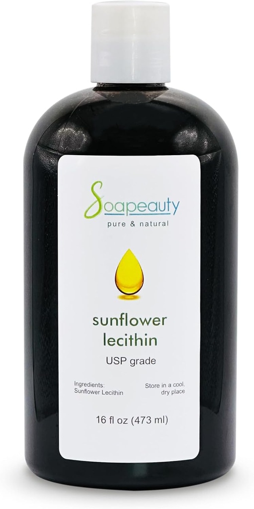 SUNFLOWER LECITHIN Limid Oil 124; Dingin Menekan Unsourded 124; USP Tingkat Unbreakched 100% Murni Bunga Matahari Lensa Oil 124; Skin Moisturizer, Soap Making, Lotion 124; 16 fl oz