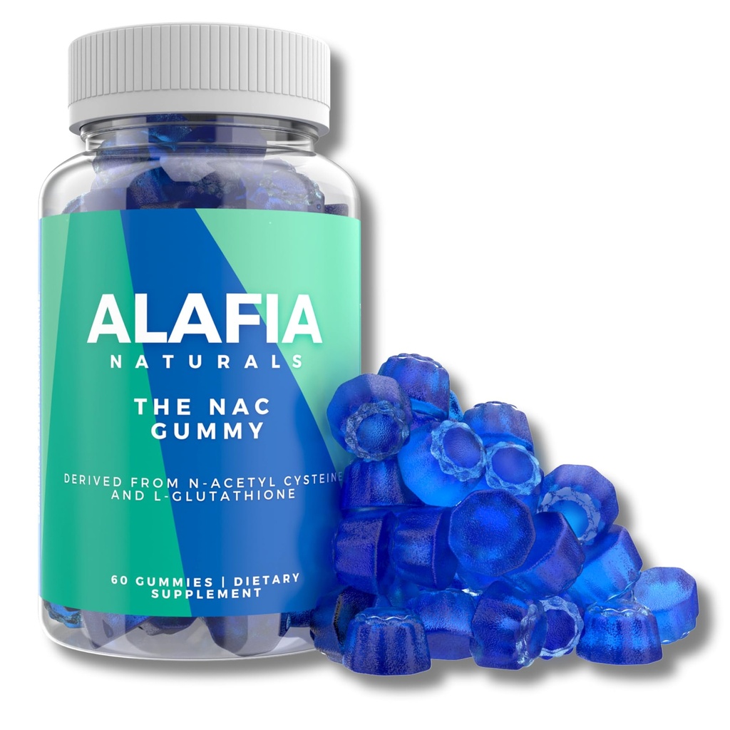 Sugar-Free NAC Gummies, NAC Suplemen Kesehatan Repiratory, Liver Detox & Cleanse, Kidney, Antioksidant Dukungan, N- Acetyl Cysteine Suplemen MCT-Oil Coated untuk Gegan Absorpsi 60