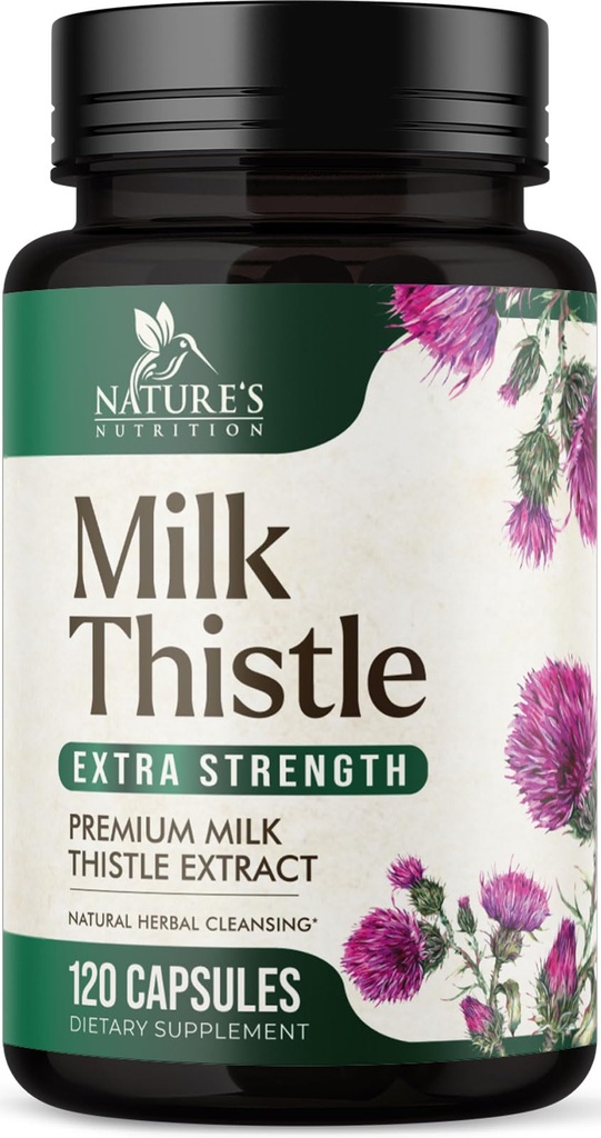 Milk Thistle Extract - Liver Cleanse Detox & Repair Formula - Natural Milk Thistle with Silymarin Marianum & Dandelion Extract - Natural Herbal Liver Health Suppplemen - Made USA - 120 Capsules