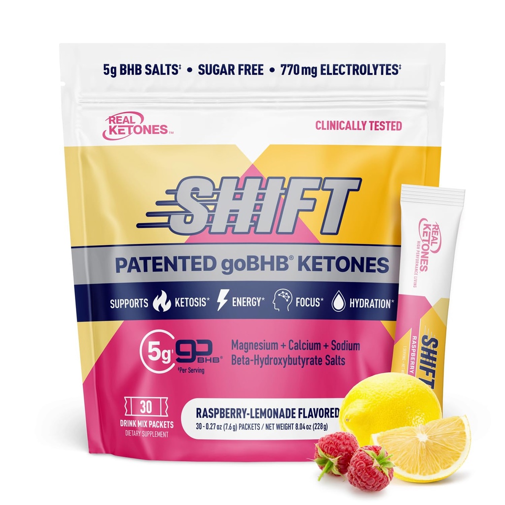 Real Ketones BHB Exotious Ketones Minum Paket Mix = 124; Electrolytes Powder Paket No Sugar, 4 Main Fasting Electrolite Plus Hydrating Patto BHB - 30 Count Raspberry Lemonade