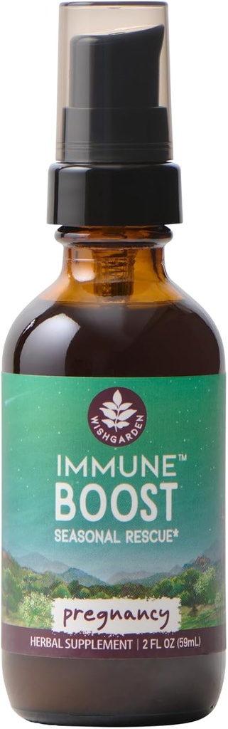 WishGarden Herbs Immune Boost for Pregnancy - Plant-Based Herbal Ammune Supplement Supplemen w / Echinacea, Imune Boost Tincture for Pregnant & Postpartum Moms, Pregnancy- Safe Immune System Dukungan, 2oz