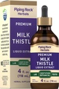 Piping Rock Milk Thistle Extract Liquid Drops 126; 4 Fl Oz 124; Herb Tincture Supplement 5.124; Alkohol Bebas 124; Vegetarian 124; Non GMO, Gluten Free