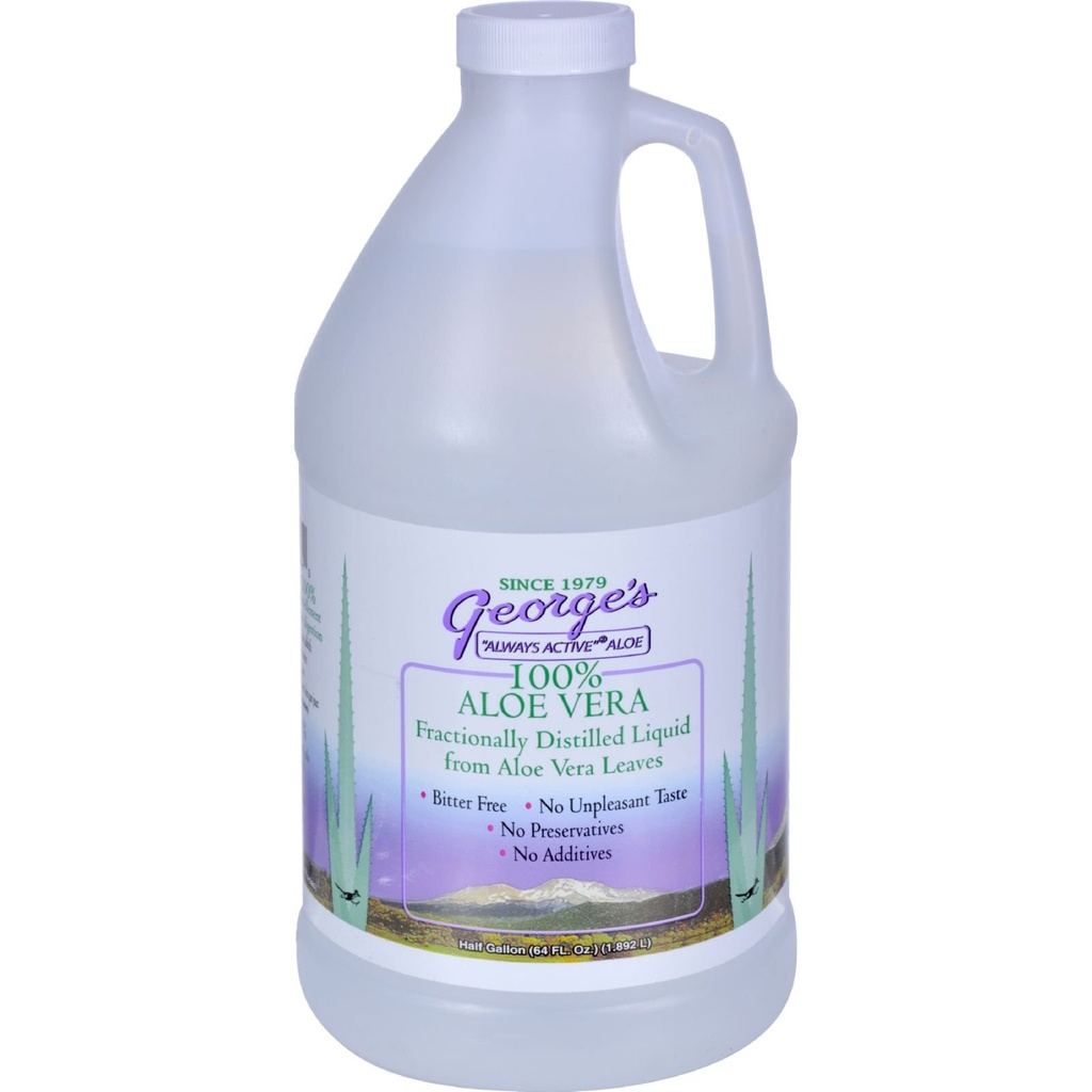 Aloe Vera Liquids Minum 64 oz George 's Always Aktif Aloe 64 Fl Oz (Paket 1)