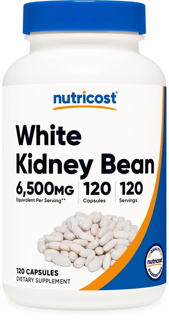 Nutricost White Ginney Beans Capsules 6.500mg Equivalen, 120 Capsules - Vegetarian Caps, Gluten Free dan GMO Free