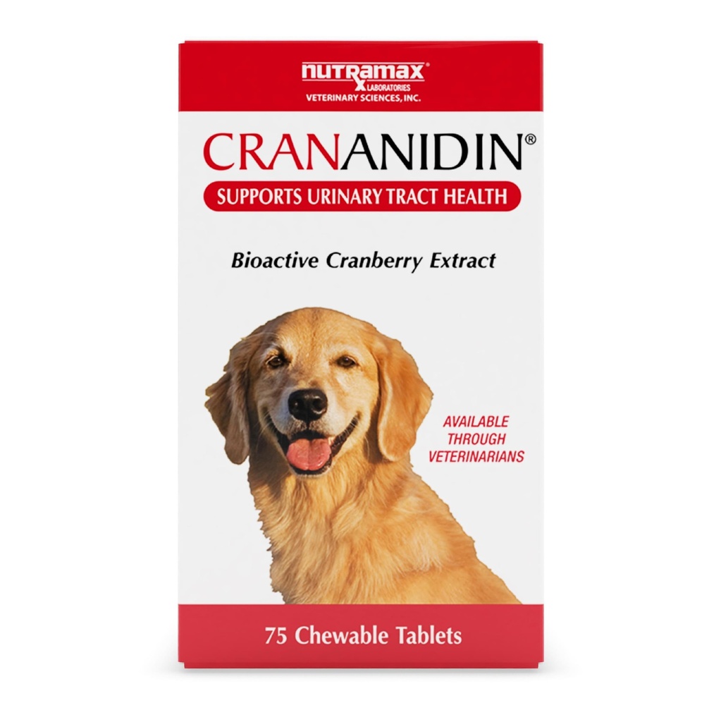 Laboratorium Nutramax Crananidin Cranberry Extract Urinary Tract Health Supplement for Dogs, 75 Chewable Tablets