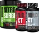 Jacked Factory Nitrospush Pre Workout, N.O. XT Nitric Oxide Suplement & Build-XT Daily Muscle Builder Bundle