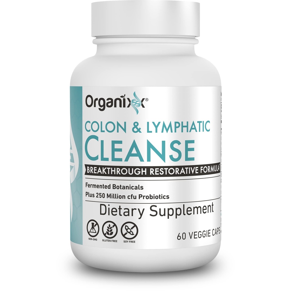Organisasi Lymphatic & Colon Cleanse Suplemen, 250 juta CFU Progories for Gut Health, Digetical & Lymphatic Dukungan, Gluten Free, Non GMO, 60 Vegetarian Capsules