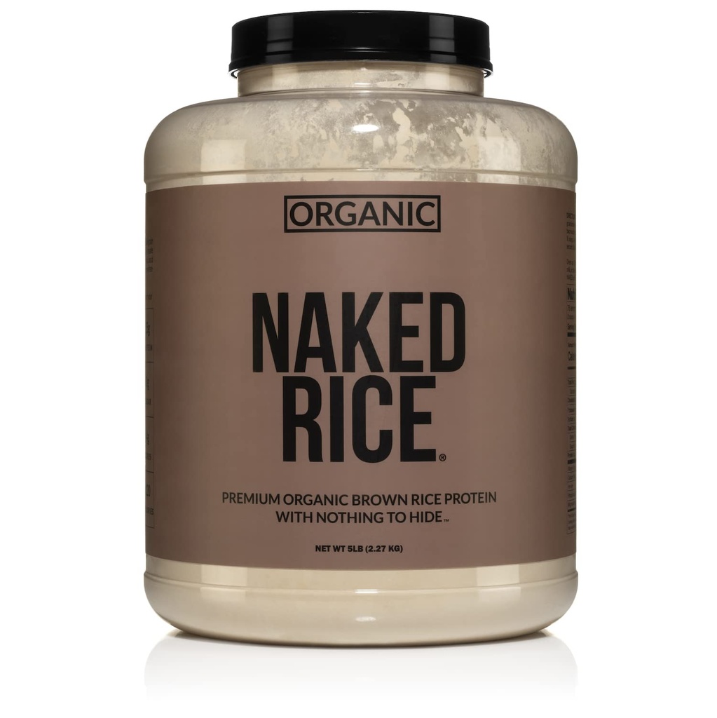 Nasi Telanjang - Protein Beras Coklat Organik - Bubuk Protein Vegan - 5Lb Bulk, GMO Free, Gluten Free & Soy Free.