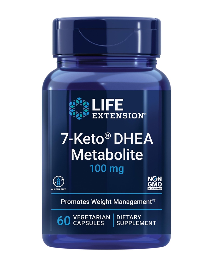 Ekstensi Hidup 7- Keto DHEA Metabolit - Crank Up Your Fat-Burning Furnace - Non-GMO - Gluten- Free - 100 Mg - 60 Vegetarian Capsules