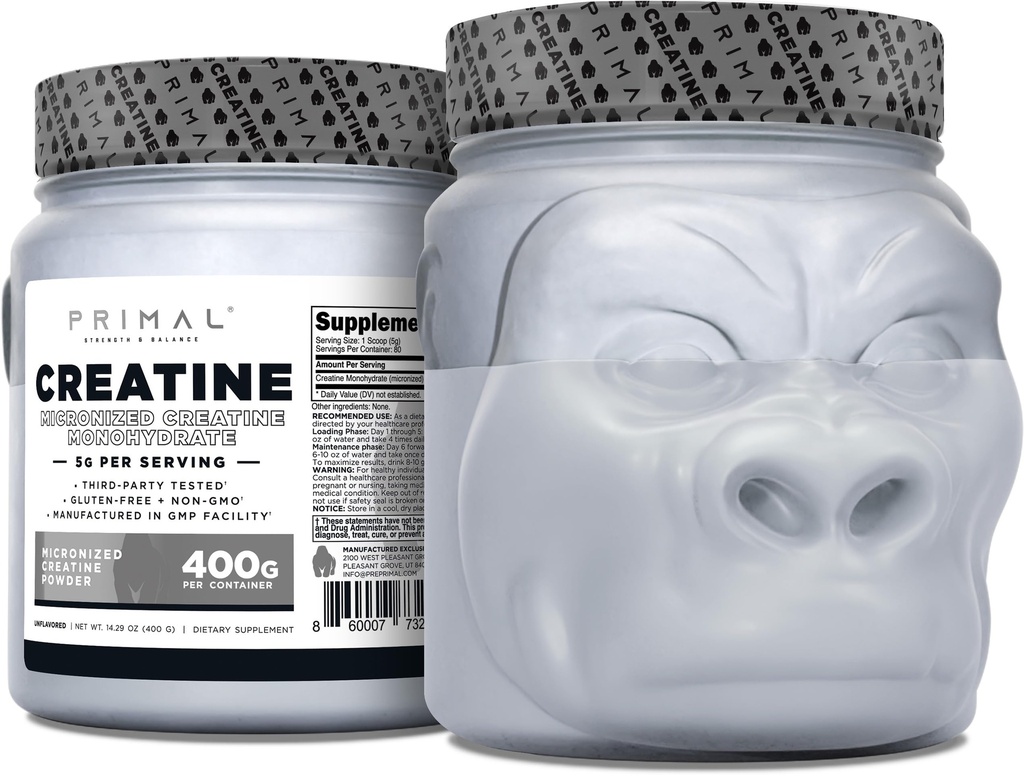 Primal Creatine Monohydrate Powder (400 Grams):