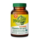 MegaFood Vitamin D3 5000 IU (125 mcg) - Suplemen Vegetarian dengan Vitamin D3 K2 - Support Bones, Teeth, Muscles & Imune Kesehatan - Certifikasi Non-GMO - 120 Mini Capsules, 120 Pelayan