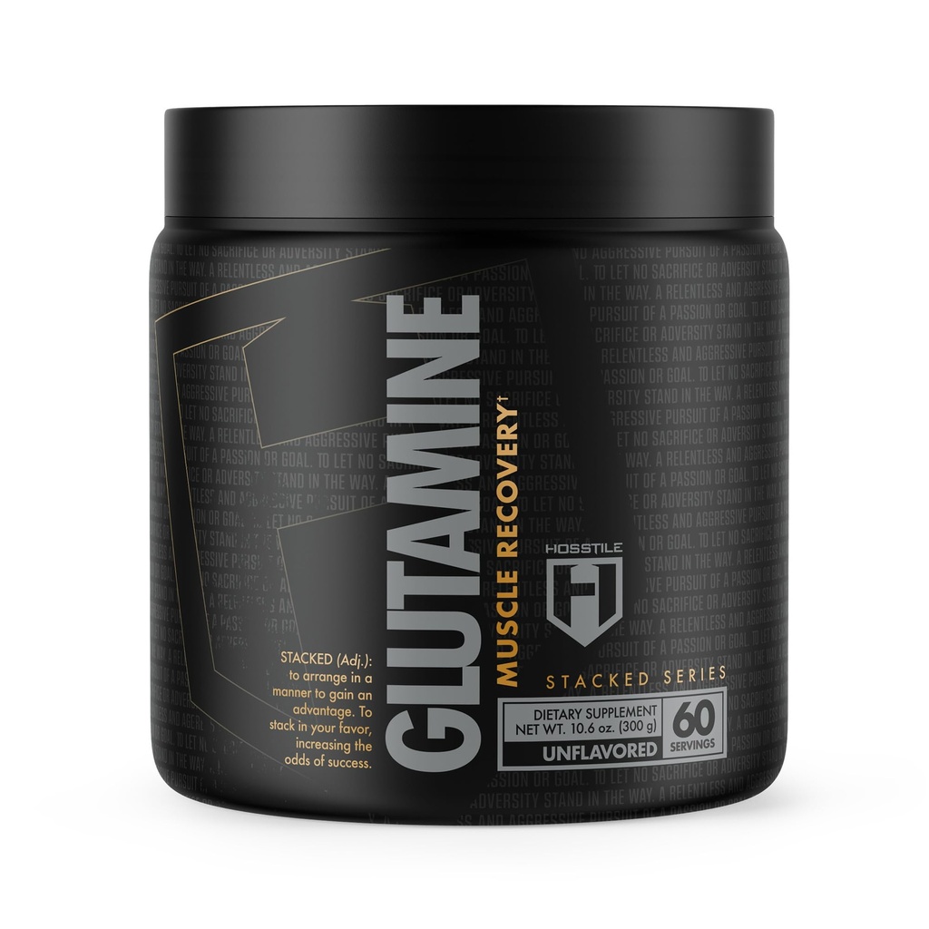 HoSTILE Glutamine, Fermentasi L Glutamine Powder for Men & Women, Enhance Muscle Recovery, Dukungan Protein Synthesis, Pasca Pemulihan Kerja, Tanpa Rasa, 60 Hamba