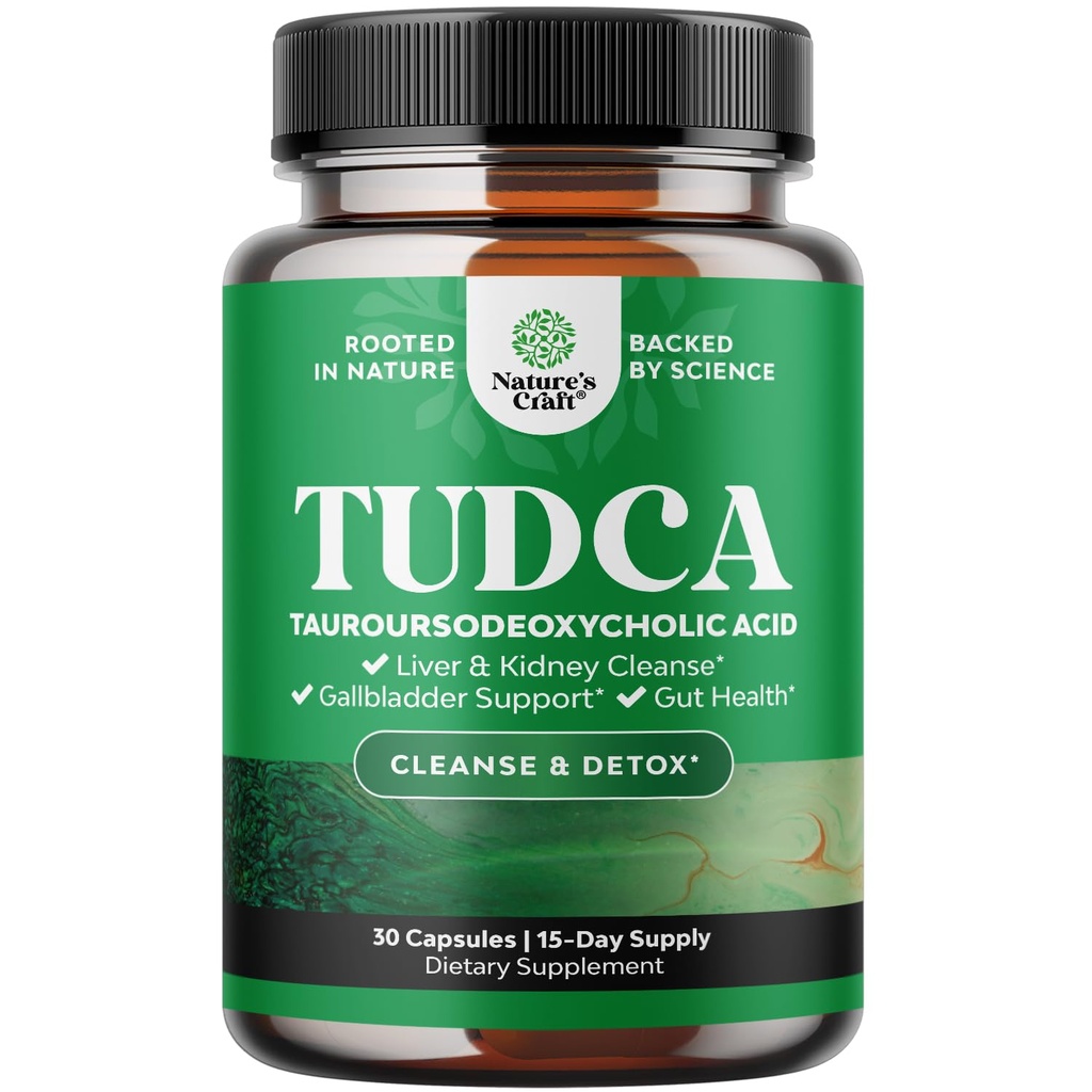 Advanced Bile Salt TuDCA Supplemen - Ekstra Kekuatan TUDCA 500mg per Saving Bile Salts untuk Gallbrew Ginney dan Dukungan Hati - Kemurnian Tauro Ursodeoxicholic Liver dan Gallbreey Cleanse