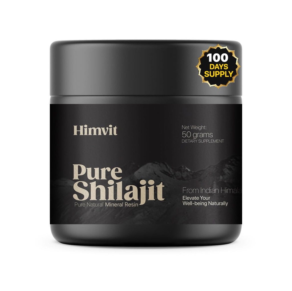 Murni Himalaya Shilajit Resin Organik dengan Laporan Lab Potensi Super Tinggi untuk Pria & Perempuan Fulvic Acid & Track Acid Humic Resume; 124; Supports Energy, Metabolisme & Immunion 124; 50 Grams