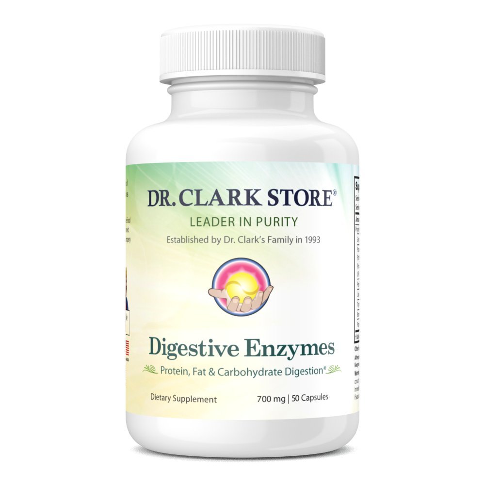 Dr. Clark Digeptical Enzymes Supplement - 700mg, 50 Gantatin Ctsules, Promotes Digetical Health & Gut Fungsi