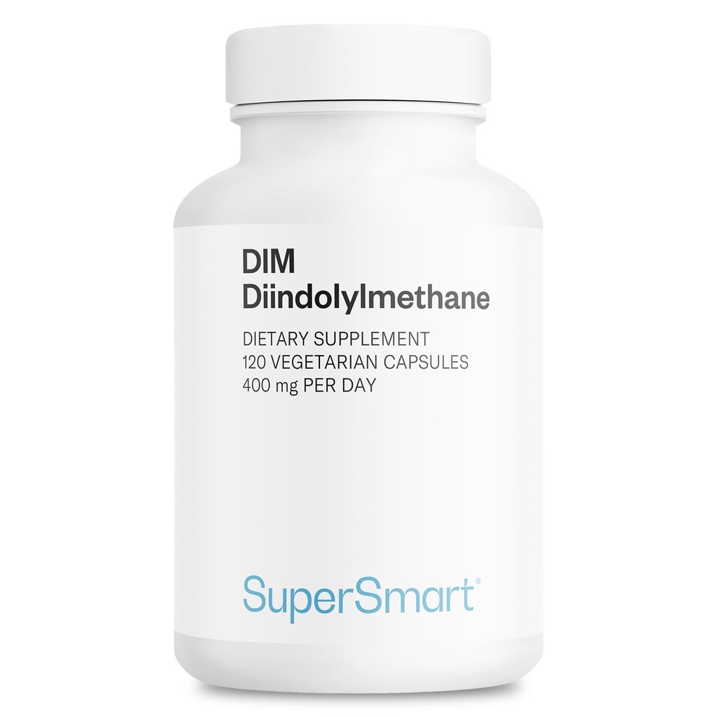 Supersmart - DIM Suplemen 400 mg per hari (Diindolylmetana) - Keseimbangan Alam untuk Pria & Perempuan & 44; Non-GMO & Gluten Free - 120 Vegetarian Capsules
