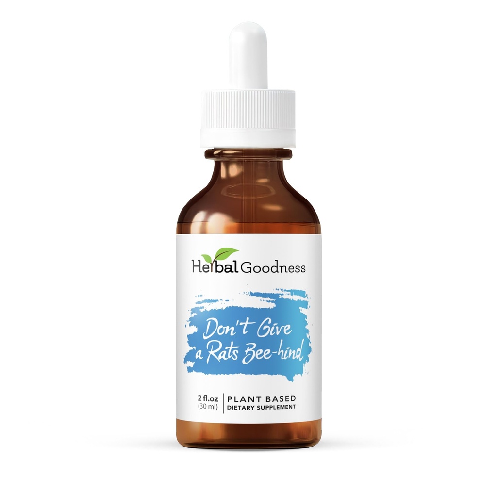 Herbal Good Don 't Give a Rat Beeback - 2 Fl.oz - Treal Aid, Herbal Suplement, Kava Drops, Chamomile Supplemen, Lemon Balm 124; Calming Suplemen untuk Dewasa, Pasokan Relaksasi