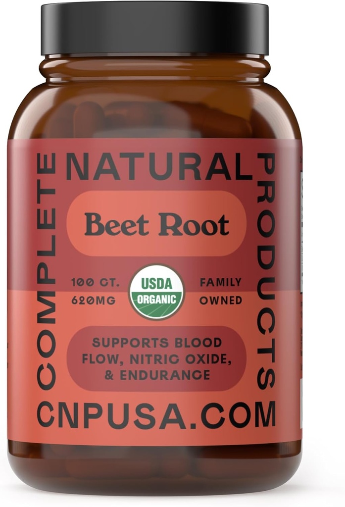 Akar Akar Organik Beet Capsules 620mg 124; 100 Count 124; Pure Beetroot Powder 126; Pembangkit, Non-GMO, Supplemen Vegan 124; USA Made Herbal Kapsul