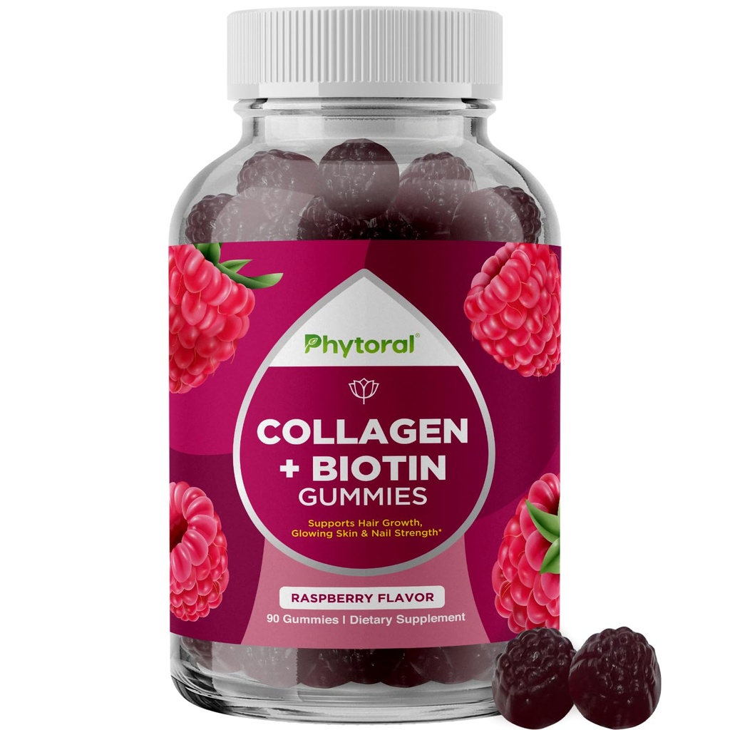 Collagen Peptides Hidrolized for Women with Biotin - Hair, Skin and Nails Vitamin for Elasticity, Vitalitas & Hidration Gummies - Alami Sourced Biotin and Collagen for Women - 90 Count