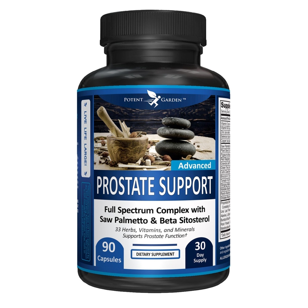 Scan Garden Prostate Dukung 33 Herbs Termasuk Beta Sitosterol, Pygeum Dan Saw Palmetto untuk Prostate Health Suplemen Pria, 90 Caps